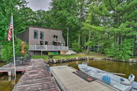 Lakefront Weare House with Private Dock  Fire Pit